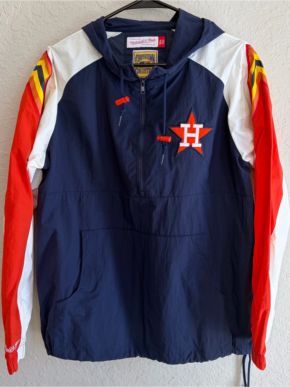 Houston Astros Mitchell & Ness Anorak Half Zip Windbreaker Jacket - Men’s Small